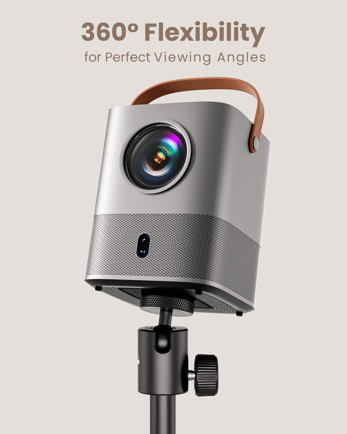 KraftGeek Portable Projector Stand for Outside, 32" Adjustable Projector Stand Tripod for Home & Outdoor Movie Night, with 1/4" Screw Adapter, 360 ° Rotation Ball Head
