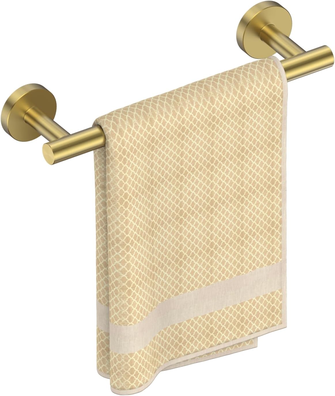 FORIOUS Towel Bar Wall Mounted, Stainless Steel Towel Racks for Bathroom, Includes Wall Mounting Hardware (Brushed Gold, 14 Inch)