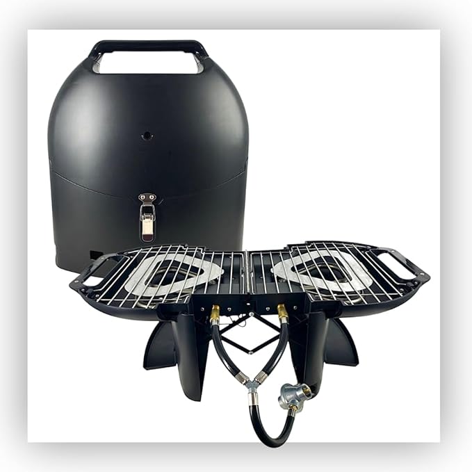 Fold-N-Go Portable Gas Grill & Griddle Combo, 9,200 BTU, Lightweight with Carrying Case