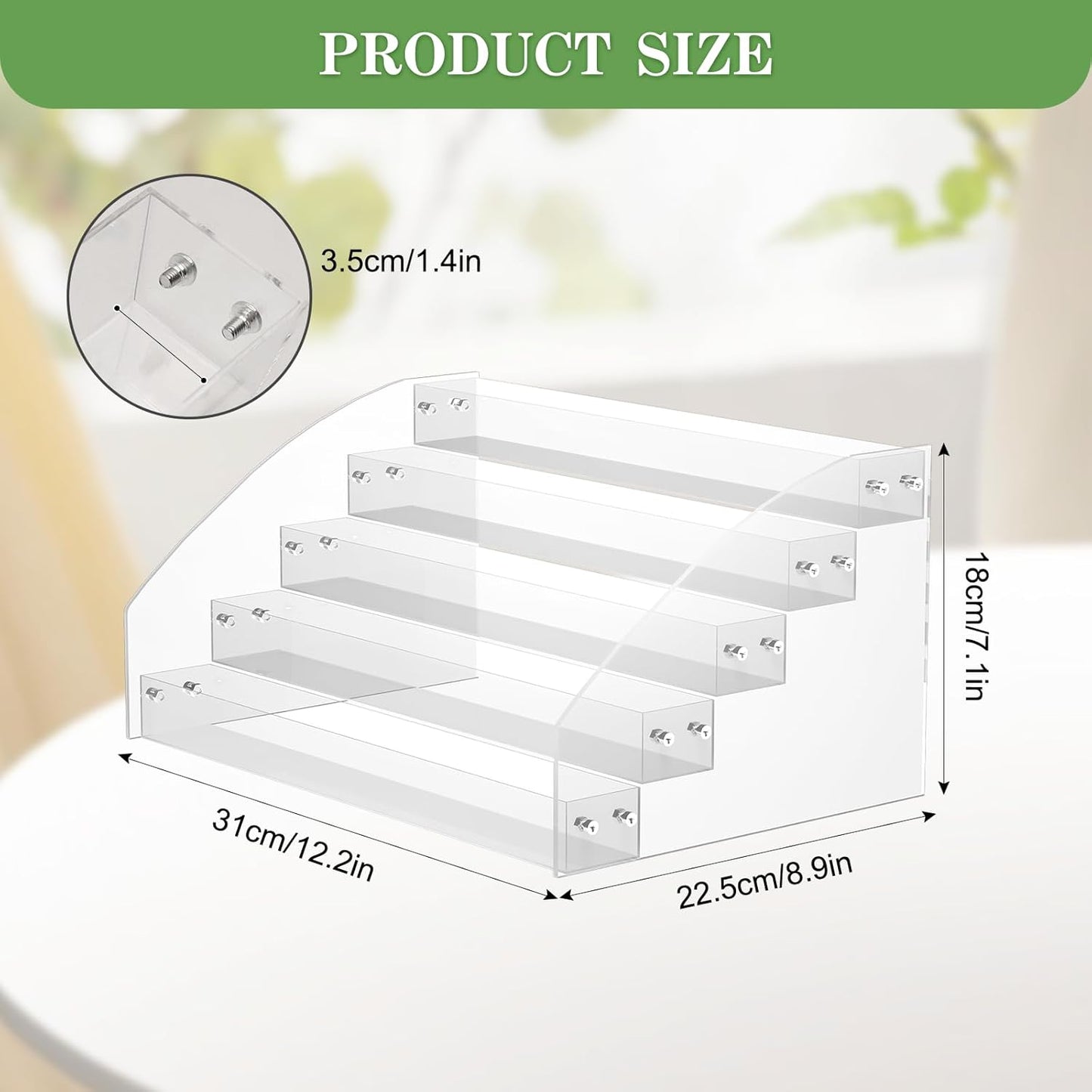 5 Tier Greeting Card Display Rack, Clear Acrylic Sticker Display Stand for Vendors Retail Display Photo Stand for Counter Tabletop Display Supplies