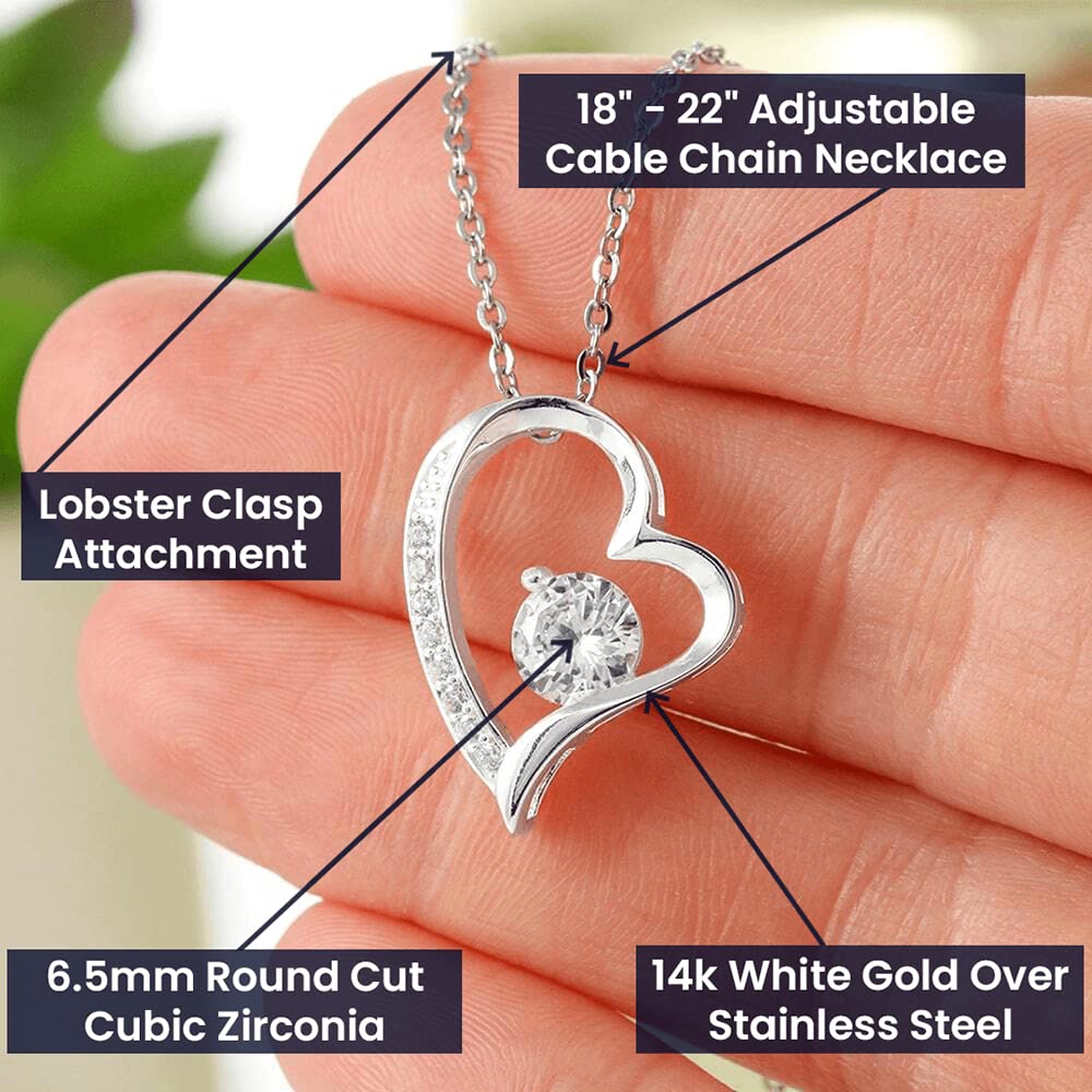 Momavo Jewelry To My Wife - the best thing that ever happened to me ,Forever Love Necklace , Gift For Wife, Gift for her, Romantic Gifts , Soulmate , Christmas Birthday Gift, Valentine Gift (Luxury Box w/ LED LIGHT, BEST THING - BLACK BG - 14k White Gold