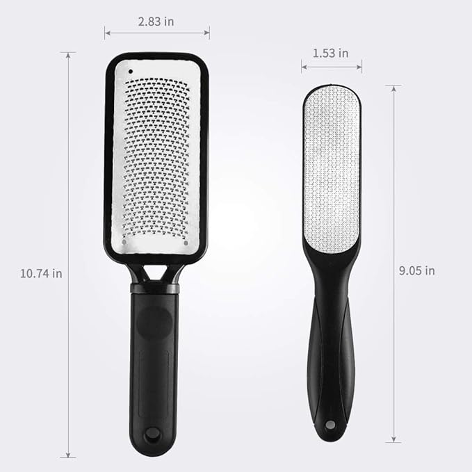 Fu Store 2 Pack Foot Files Callus Remover Stainless Steel Foot Rasp and Dual Sided Feet File Professional Scrubber Pedicure Tools Premium for Feet Care Remove Hard Skin