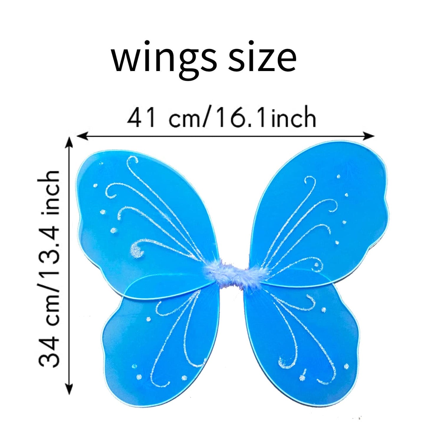 NENMATTE Fairy Girls Wings for Kids,Sparkle Angel Wings Butterfly Wing for Birhday Party Halloween Costume Dress Up for Kids Women (Blue)