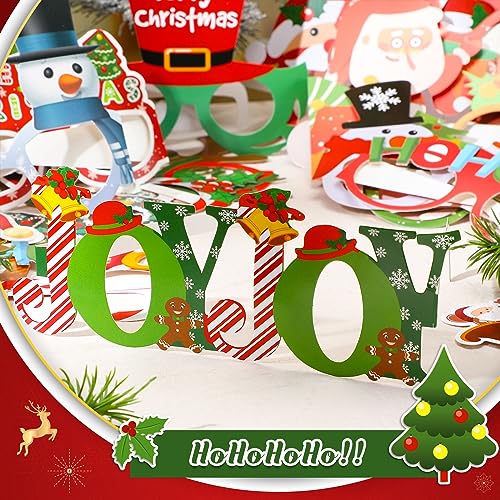 Glitinsel 34 Pcs Christmas Glasses Frames Christmas Party Decorations Favors Glasses Costume Eyeglasses Accessories Funny ...