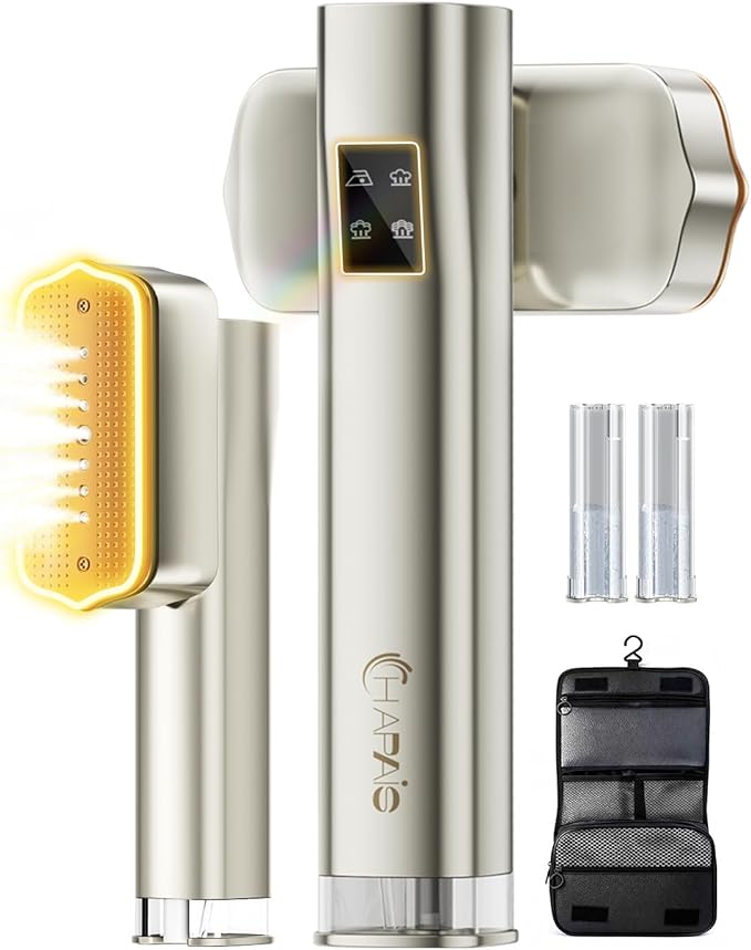 Steamer for Clothes,2-in-1 Clothes Steamer Handheld with 200ml Large Capacity,25 Min Continuous Use,4 Modes 1300W Travel Steamers with Storage Bag for Travel/Home