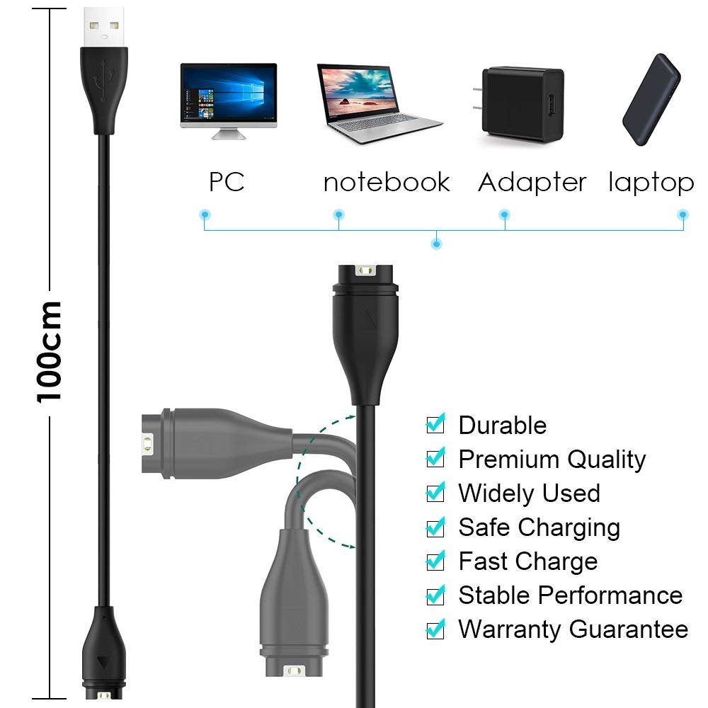 Charger Cable Compatible For Garmin Fenix 8/Fenix 7 7S 7X/Fenix 5 5S 5X/Fenix 6 6S 6X Plus Pro Charger Replacement Usb Data Char