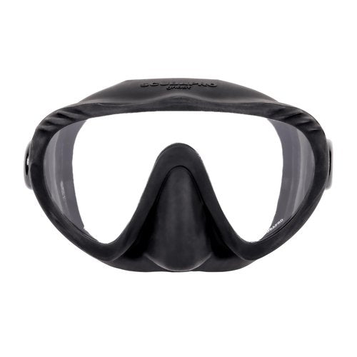 SCUBAPRO Ghost Scuba Dive Mask, Low-Volume Frameless Design w/Ultra Clear Single Lens, Silicone Skirt and Easy-Adjust Strap Buckles, Black