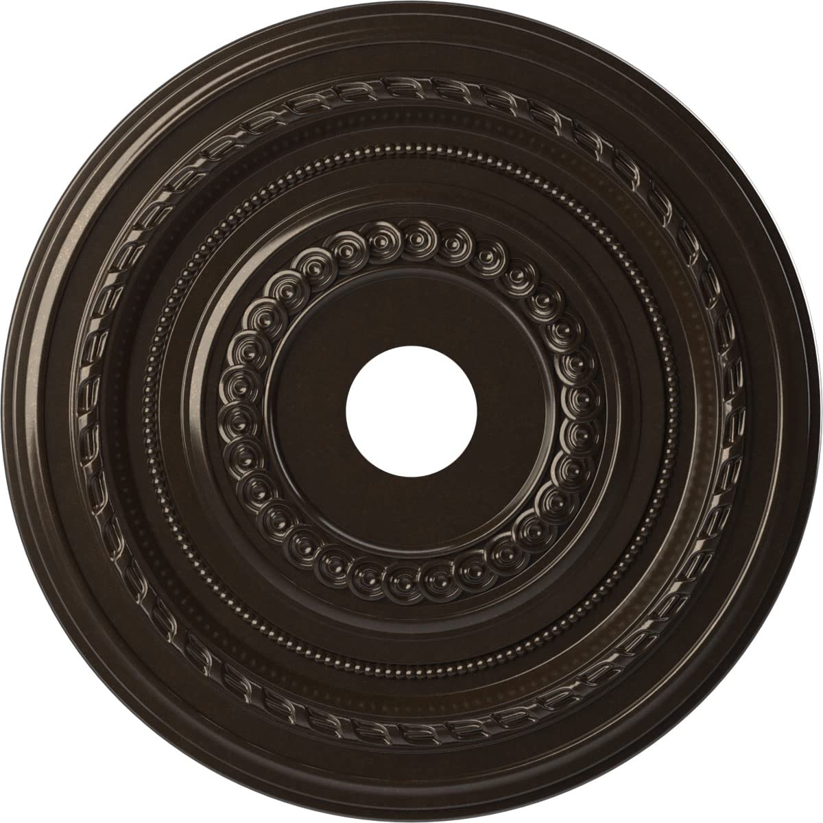 Ekena Millwork Cmp22Coeru Cole Thermoformed Pvc Ceiling Medallion (Fits Canopies Up To 6), 22Od X 3 1/2Id X 1P, Universal Metall
