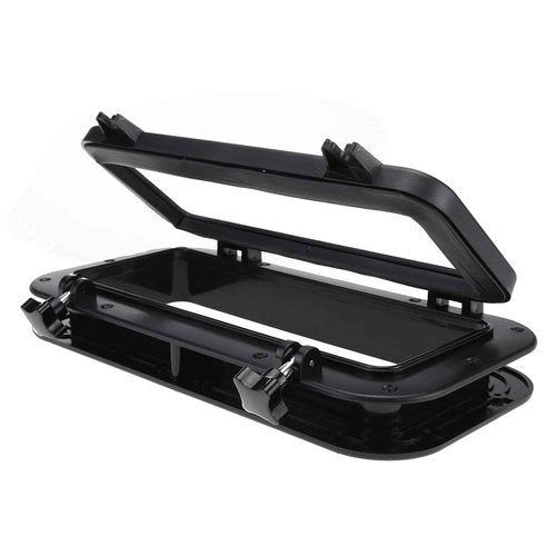 NovelBee 2pcs Boat Yacht Rectangle Opening Portlight Porthole,15-3/4" x 7-7/8" Hatch Porthole Replacement Window Port Hole for Marine Boat Yacht RV (Black)