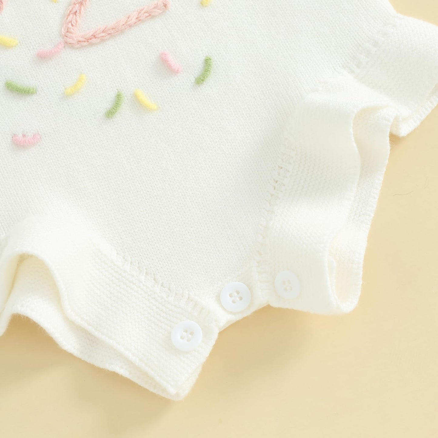 Frietlebird Half Birthday Outfit Baby Girl Sleeveless Knit Romper Sweet 1/2 Birthday Outfit Cute Infant Summer Clothes Birthday Gift (A-White Half,3-6 Months)
