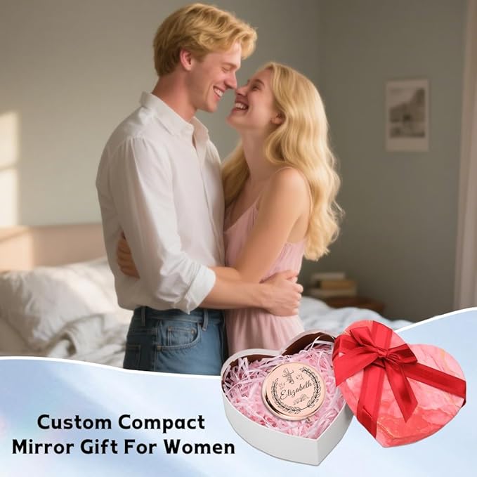 Eunigem Personalized Compact Mirror for Women-Custom Mirror Gifts for Bridesmaid,Wedding,Birthday,Mom,Friend,Wife,Christian