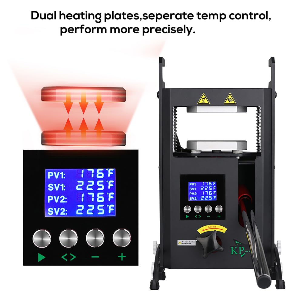 Heat Press Machine with Dual Heated Plates 4 Tons Manual Press with LCD Digital Display Screen