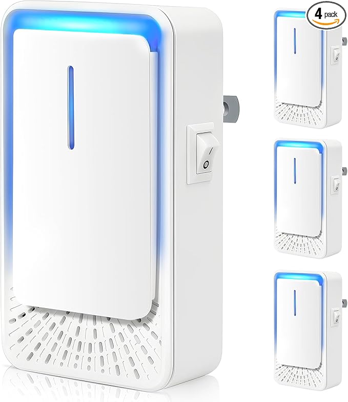 Plug In Air Ionizers - 4Pack Negative Ion Technology Air Purifier, Quiet Mini Air Freshener for Home, Bedroom, Office, Basement - Portable Air Purifiers for Odor, Dust, Smoke, Pets Smell