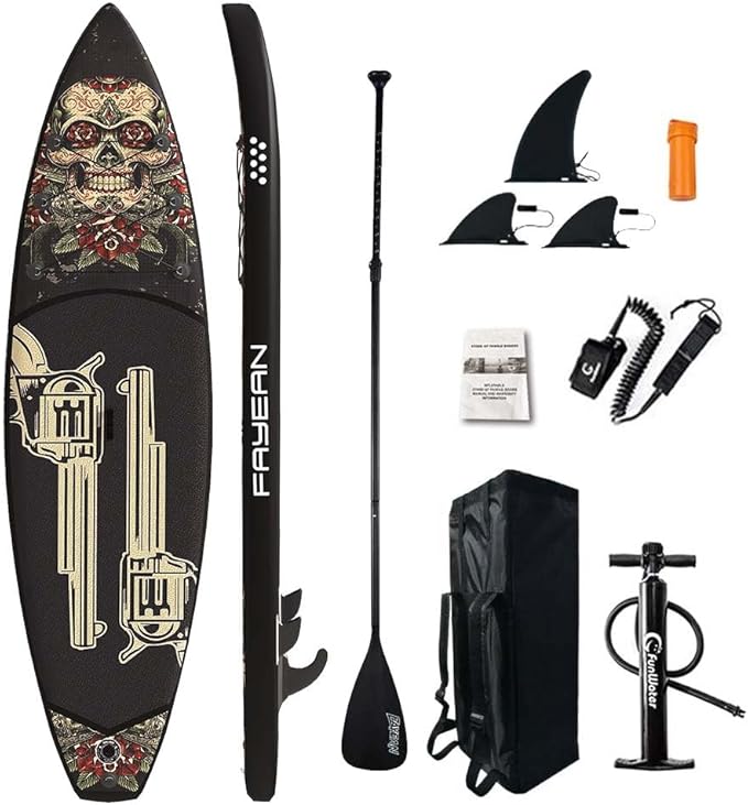 Inflatable Paddle Board 10'6''/11' Wide, Standup Paddle Board for Adults, with Premium SUP Accessories - 3 Fins, Adjustabl...