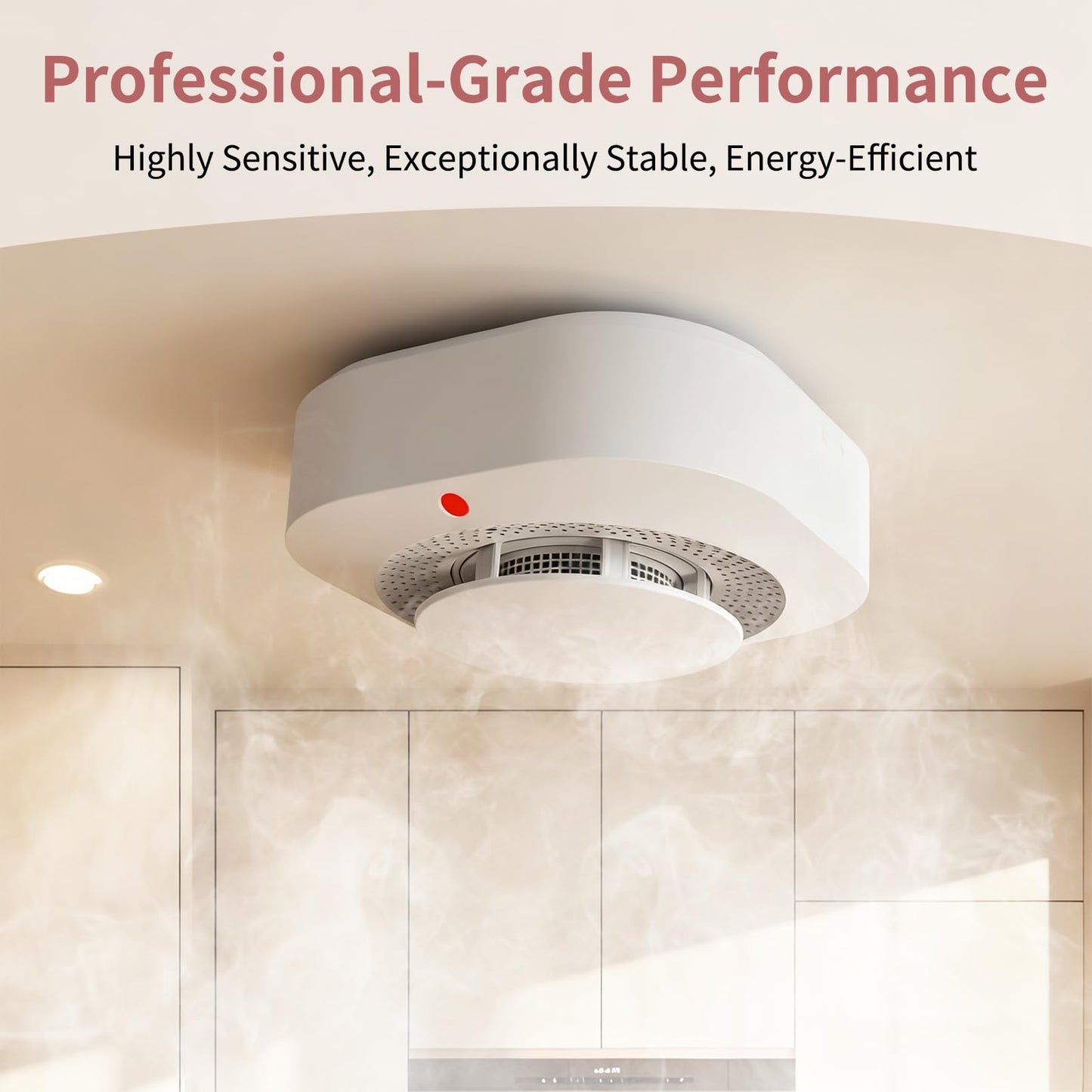 WARROXIDE Smoke Detectors for Home,Photoelectric Wireless Fire Alarms Replaceable Battery Powered,Portable Smoke Alarm with Test/Mute Button,Attic Smoke Detector,2 Pcs(Battery Not Included)