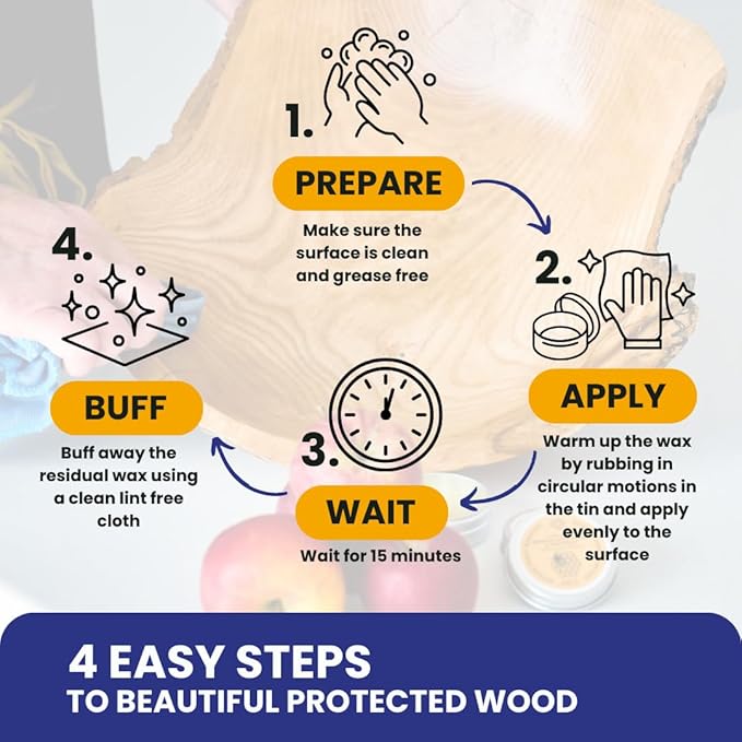 Premium Food-Safe Beeswax Wood Polish & Furniture Wax – Hand Poured Wood Conditioner | Eco-Friendly & Non-Toxic | Protects & Restores All Wood: Furniture, Toys, Cutting Boards, Ornaments (10.5 Fl Oz)