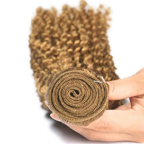 Fabimiya 20 22 24 Inch Human Hair Bundles Honey Blonde 27# Jerry Curly Bundles Human Hair 100% Unprocessed Soft Sewn In Hair with Double Weft for Black Women
