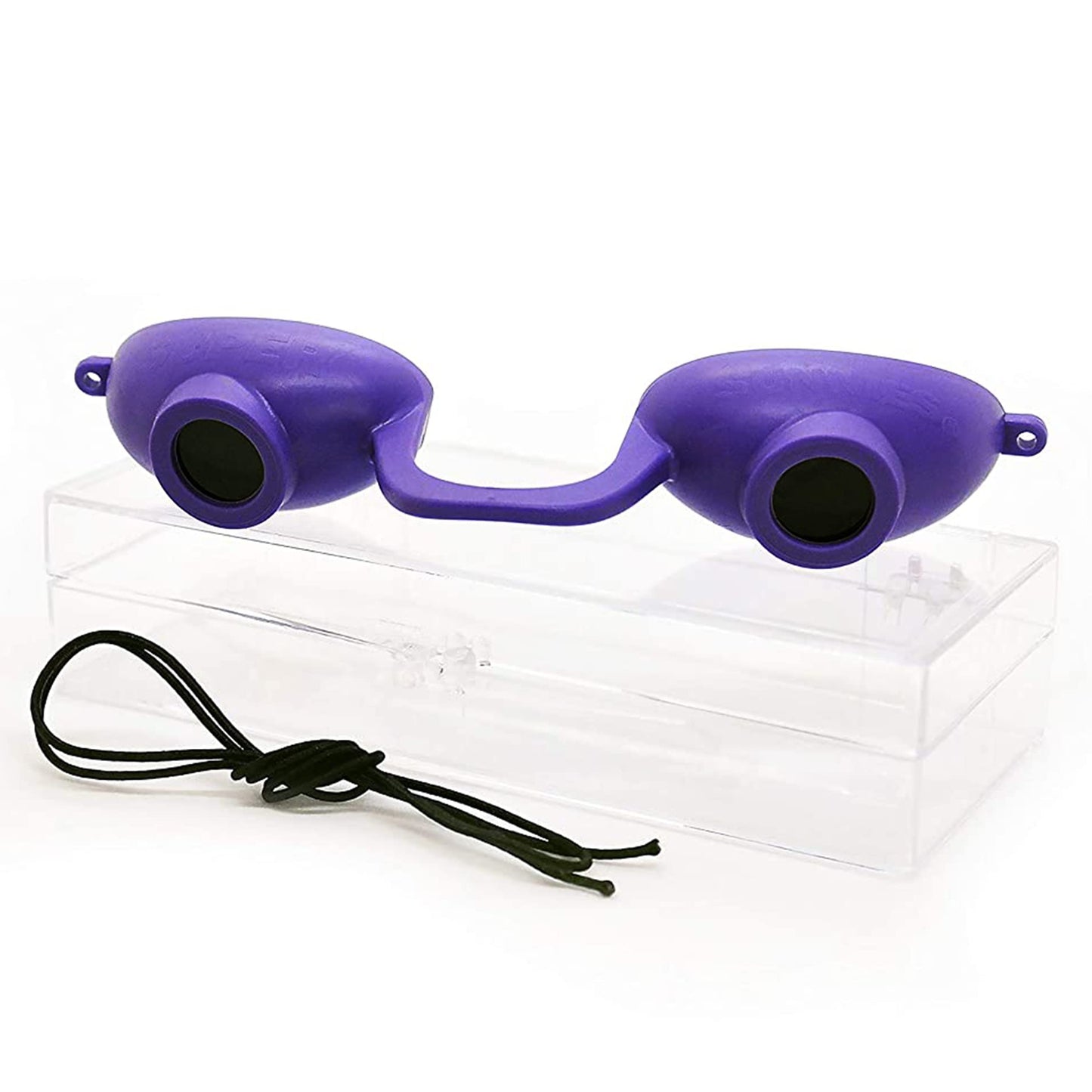 Super Sunnies EVO Flex UV Eye Protection, FDA Compliant, Tanning Bed Goggles, Red Light Theraphy Eyeshields with Case - Purple