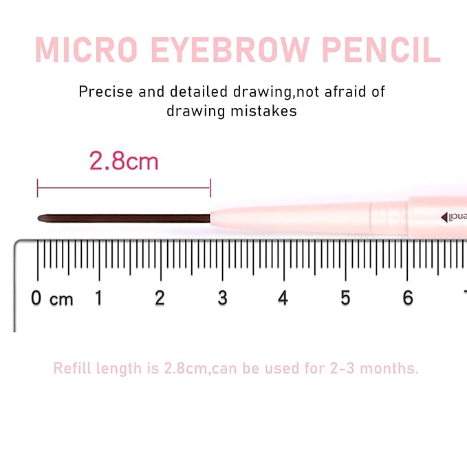 Black Eyebrow Pencil,1Pack Micro Brow Pencil Waterproof Smudgeproof,Ultra-Precise Tip Long-Lasting Eyebrow Pencils for Women Natural Looking Eyebrows,Built-In Spoolie Brush,06 Natural Black.