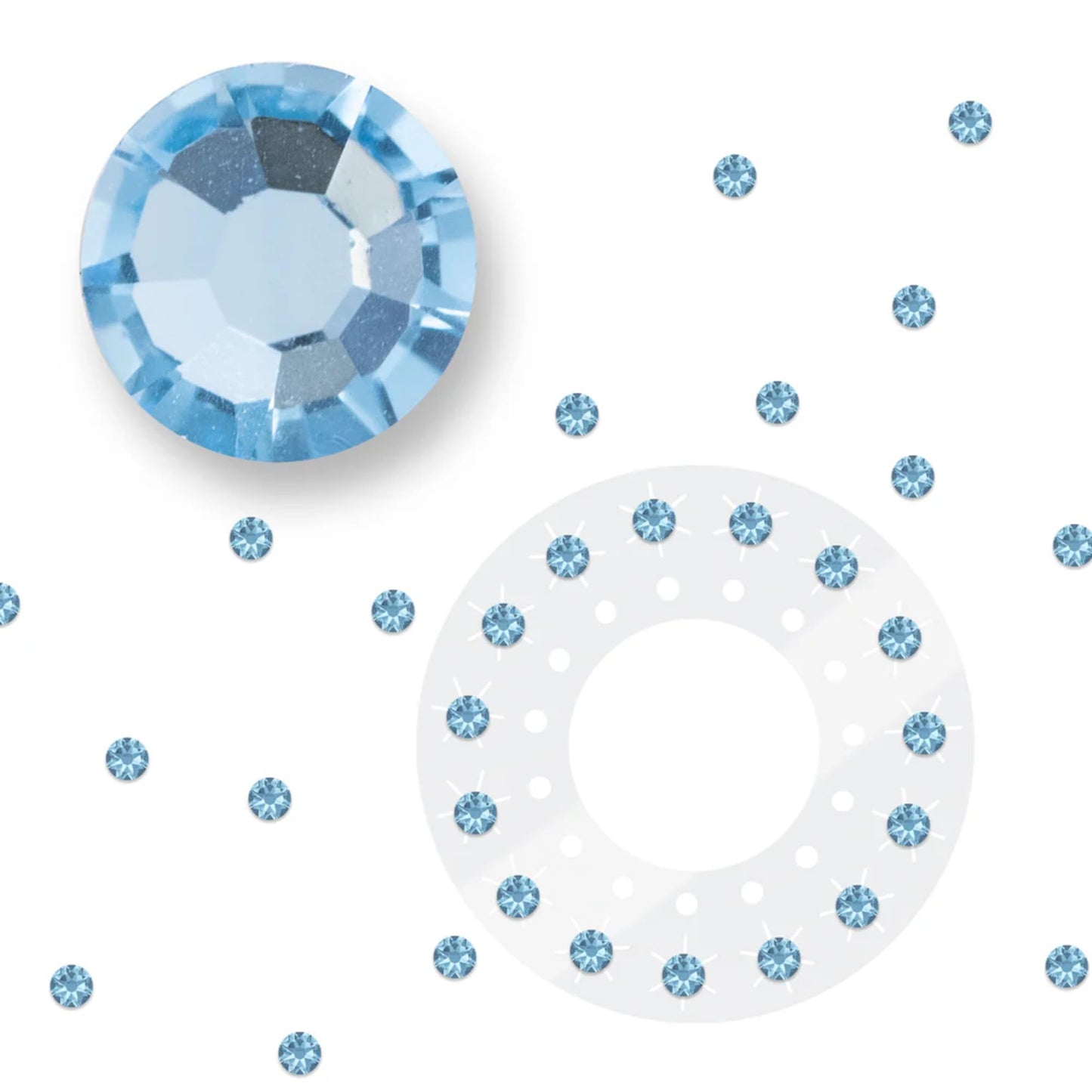 blinger Crystal Refill Pack | 5 Discs - 75 Precision-Cut Glass Crystals | Styling Tool not included | Aquamarine AB 5 mm