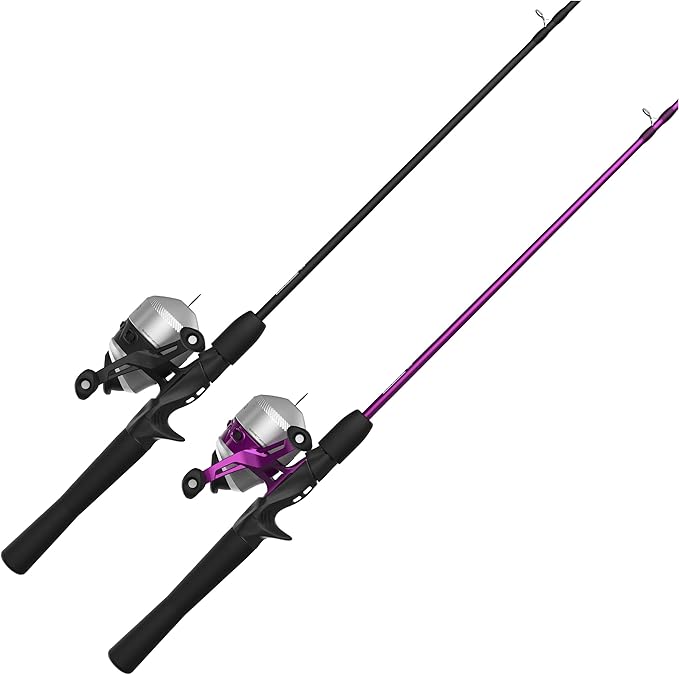 Zebco 33 Spincast Reel and 2-Piece Fishing Rod Combo, 5-Foot 6-Inch Durable Fiberglass Rod, Quickset Anti-Reverse Fishing ...