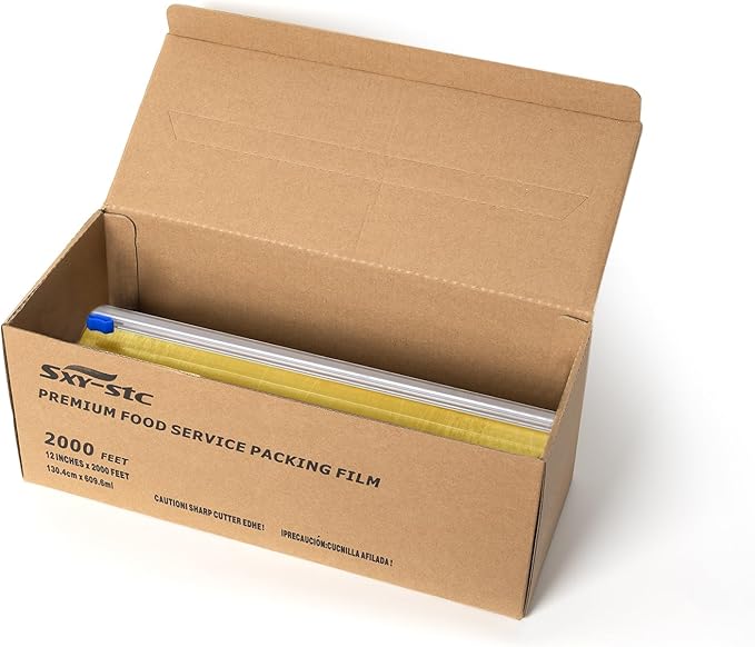 Plastic Food Wrap 12" x 4000 feet 2000 Feet Pack of 2