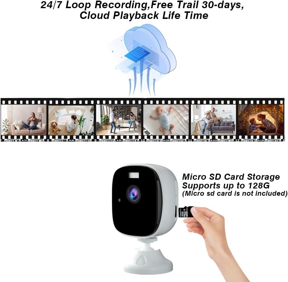 Rraycom 2K Security Cameras For Home Security,4Mp Wifi Indoor Camera With Color Night Vision, Ai Motion Detection, Two-Way Audio