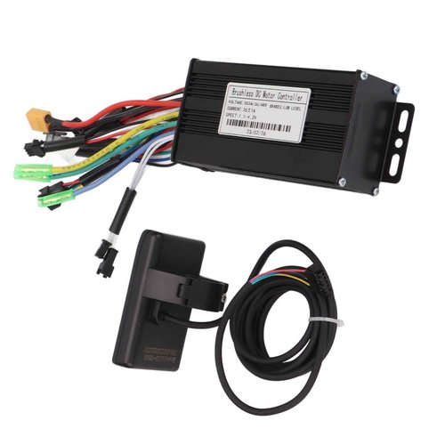 gernie DC24V 36V 48V 500W 750W Brushless Motor Controller, Waterproof 26A 3 Mode W ave Scooter Brushless Controller Kit with S866 Panel Display, E Bike Conversion Kit