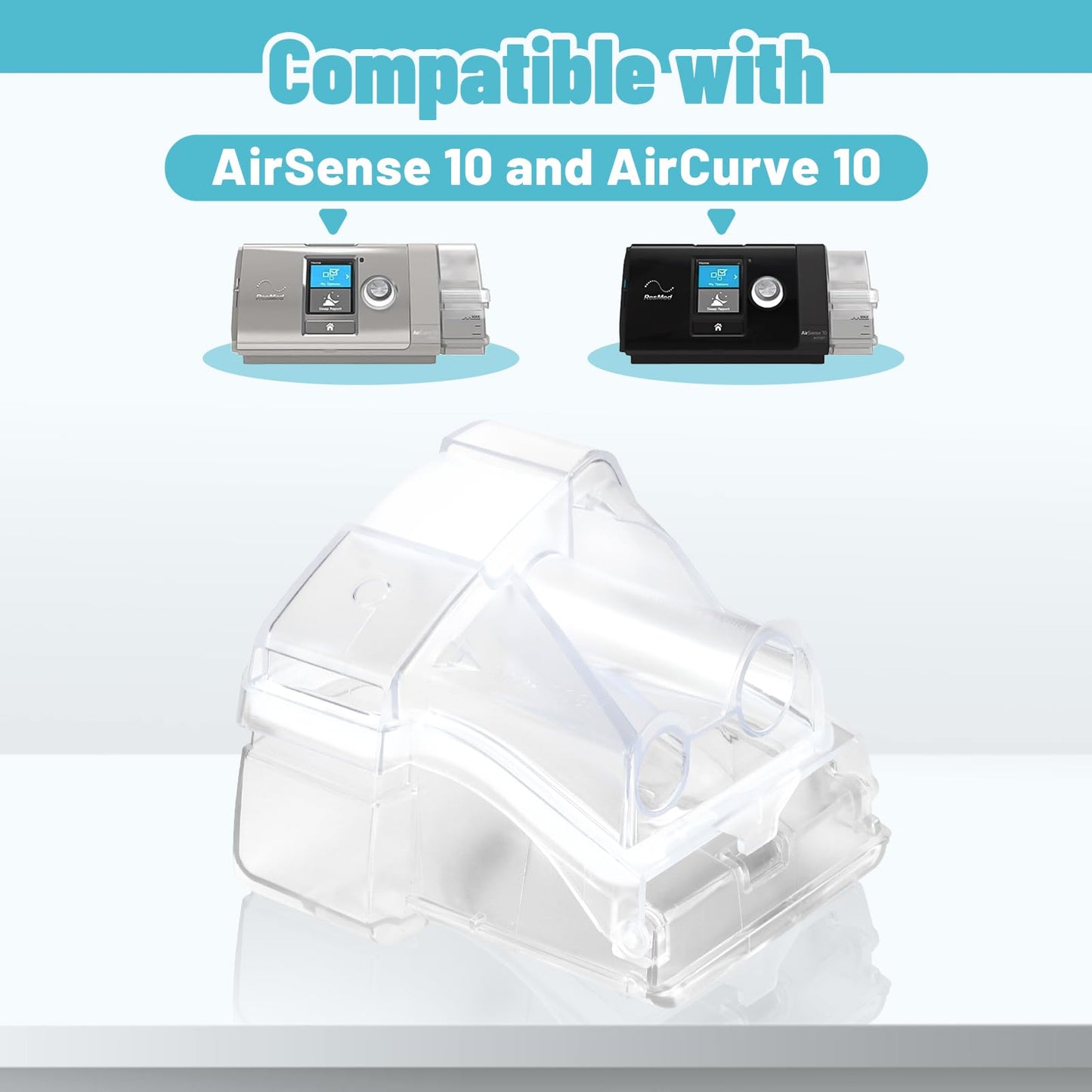 MAXMEDI Water Chamber for ResMed AirSense 10, Replacement Water Tank with 24 Packs AirSense 10 Filters, Reliable Seal & Easy Install S10 CPAP Supplies