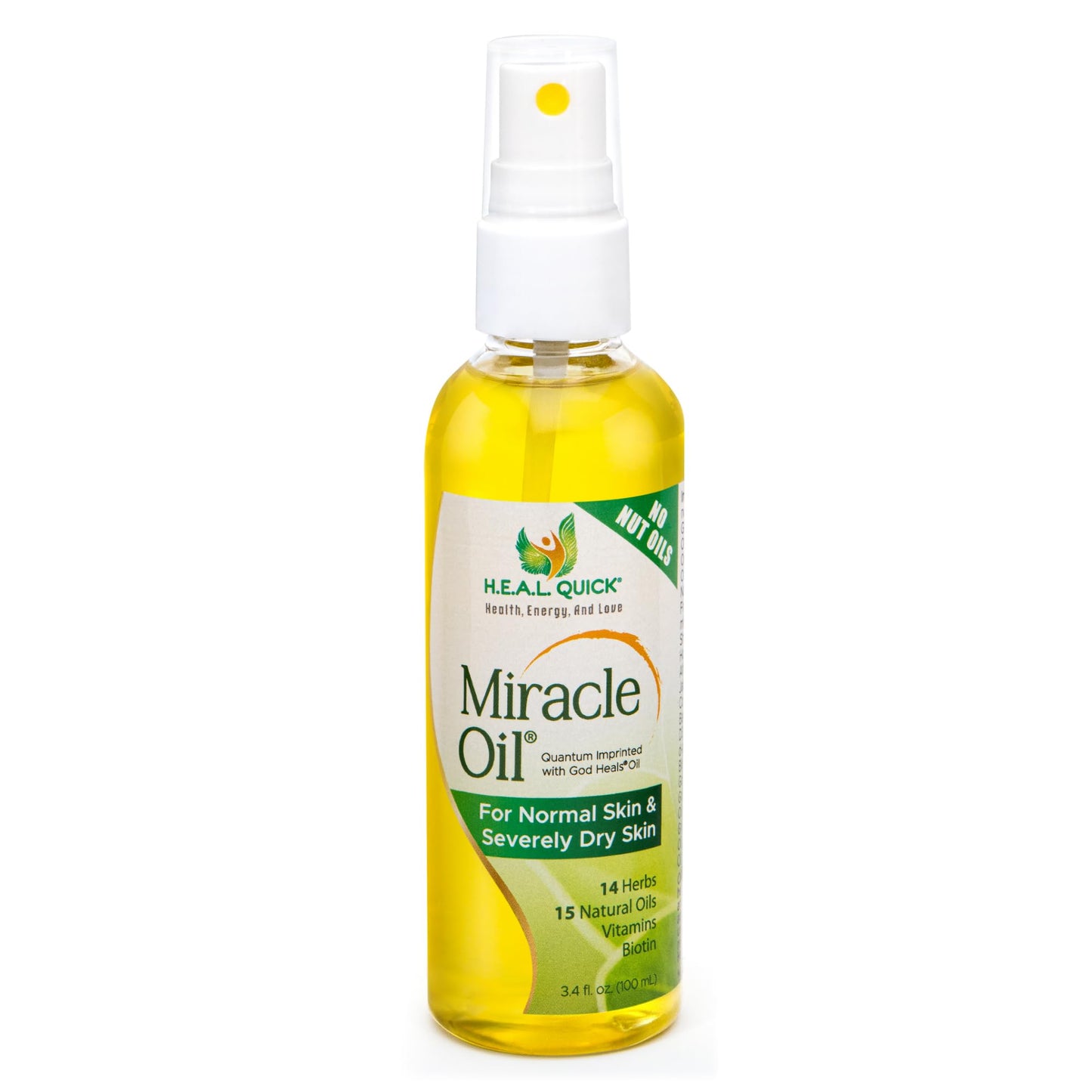 Century Systems H.E.A.L. QUICK Oil - 3.4 oz - Includes 14 Herbal Extracts, 15 Natural Oils, Vitamins A, D3 & E + Biotin - For No