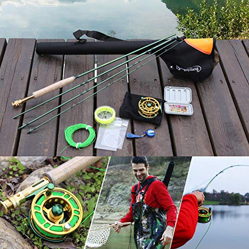Sougayilang Fly Fishing Rod Reel Combos with Lightweight Portable Fly Rod and CNC-machined Aluminum Alloy Fly Reel,Fly Fis...