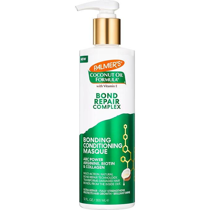 Palmer's Amino Bonding Complex Hair Mask, Intense Conditioning Masque Pack with Coconut Oil & Vitamin E, Heat Protectant, Anti Frizz, Adds Shine, Protects Hair Growth, All Hair Types, 12 fl. oz bottle