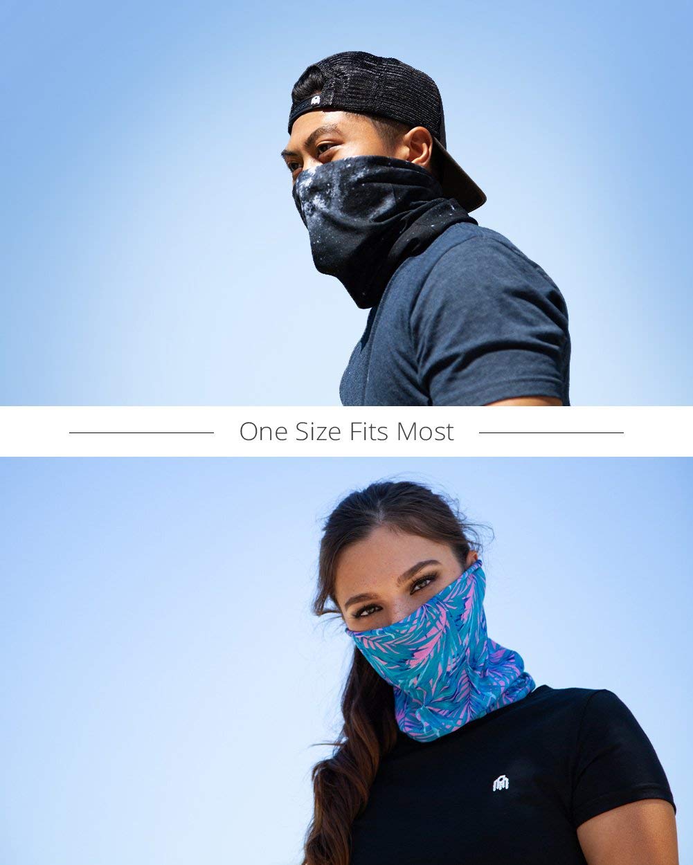 iHeartRaves Skeleton X-Ray Skull Face Gaiter Neck Mask for Men & Women - Skull Gator Mouth Covering Cool Costume Bandana Balaclava