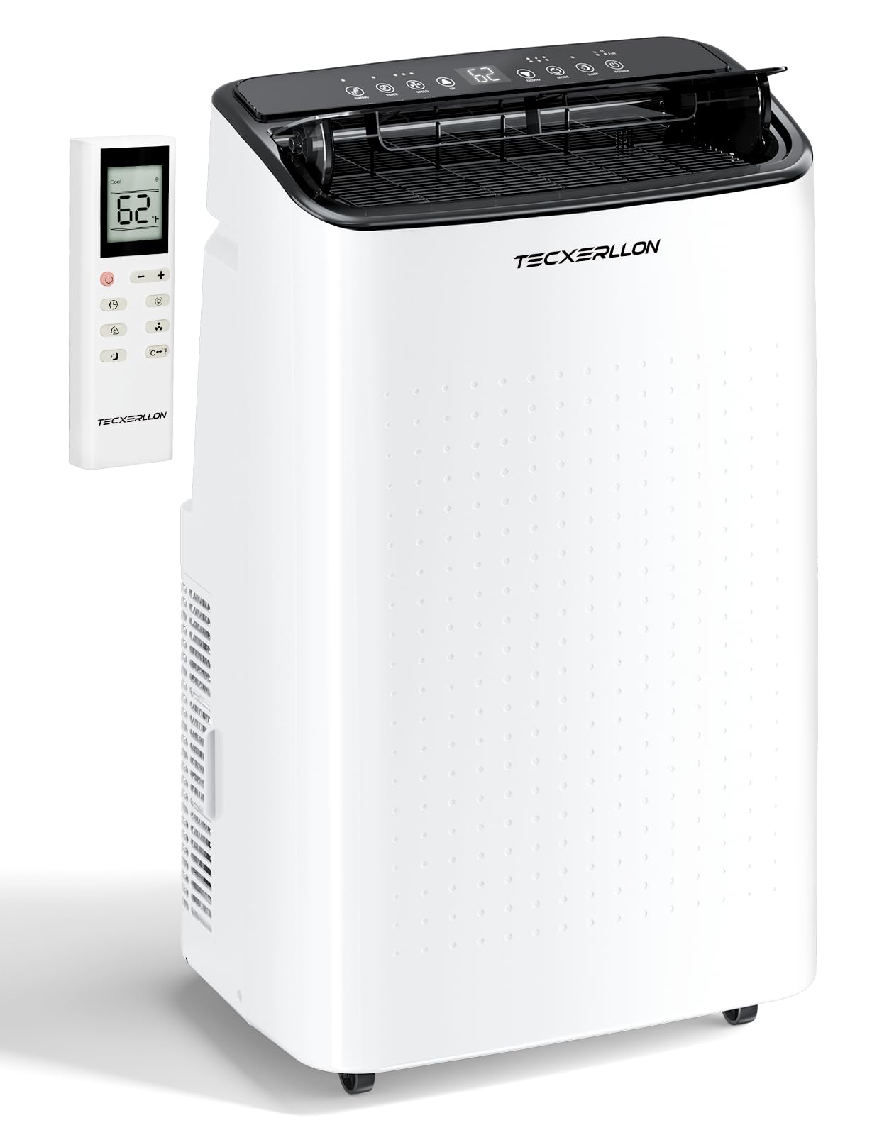 TECXERLLON 15000 BTU Portable Air Conditioners Cools Up to 800 Sq.Ft., 4-in-1 Smart Portable AC Unit with Cooling, Dehumidifier, Fan & Sleep Mode, Self-Evaporating, Remote Control for Home & Office