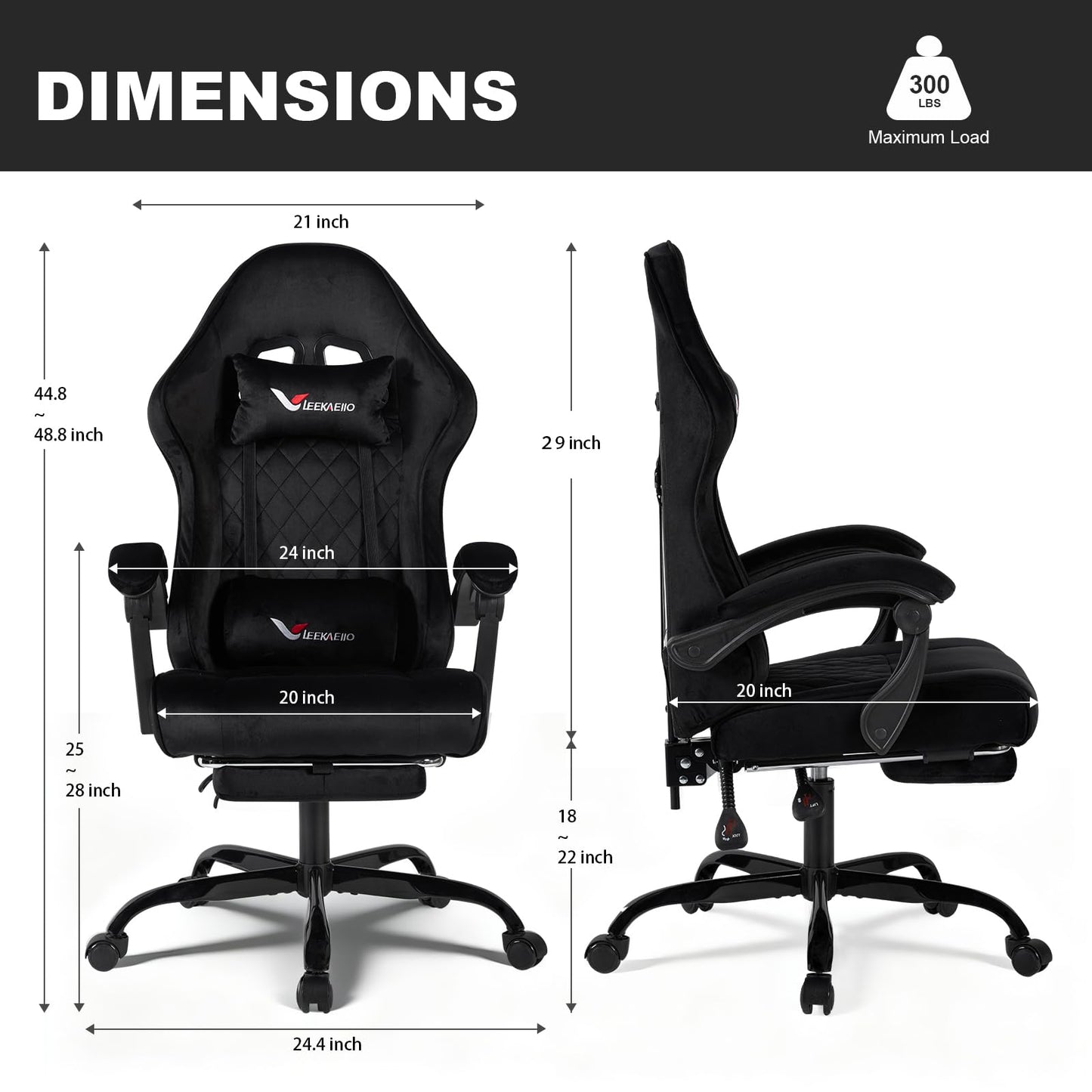 Velvet Gaming Chair for Adults with Pocket Spring Cushion Seat,Soft Gaming Chair Fabric with Extendable Footrest, Swivel Recliner with Ergonomic Lumbar Support and Headrest for Home/Office(Blue)
