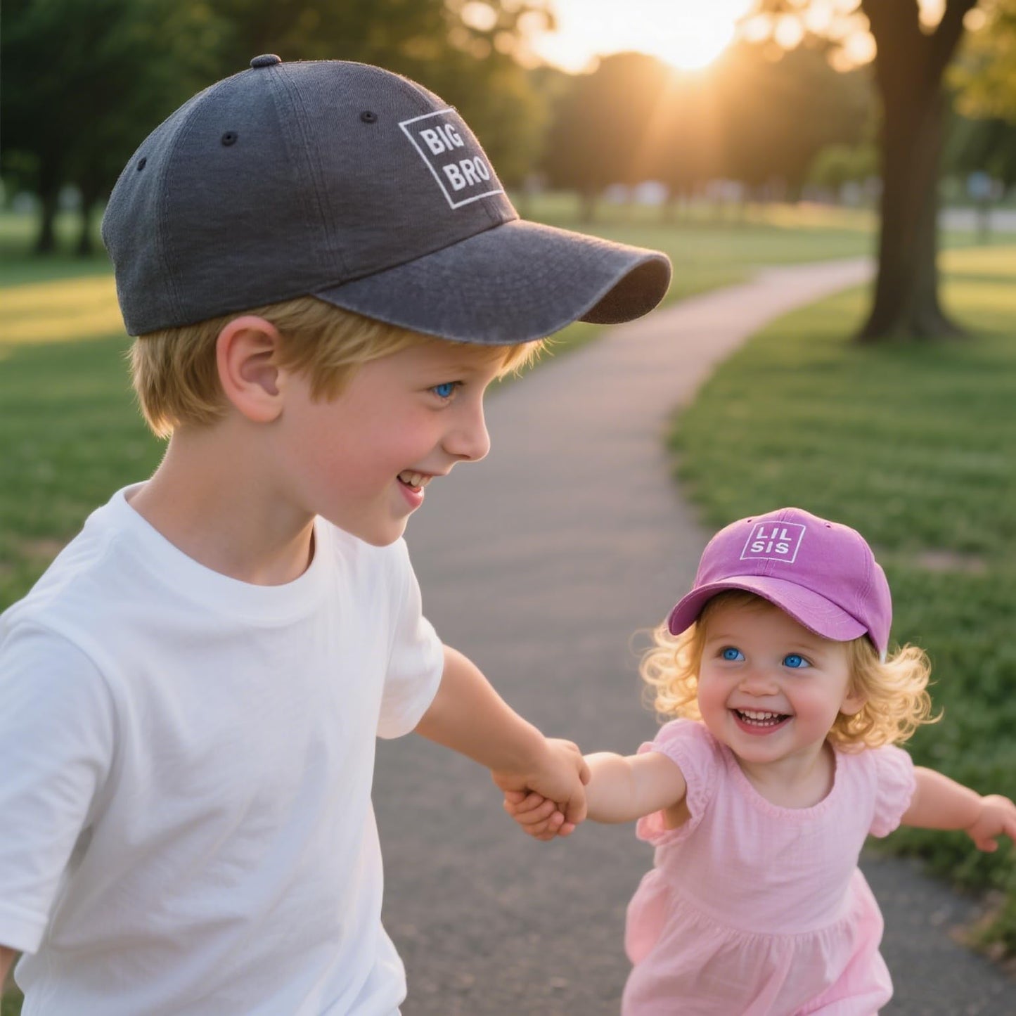 labi baby Brother Sister Matching Hats Big Brother Announcement Caps New Baby Pregnant Gift Adjustable Sibling Baseball Cap for Boy Girl Youth Kid Twin Outfit Embroidered Big Bro Lil Sis Pink