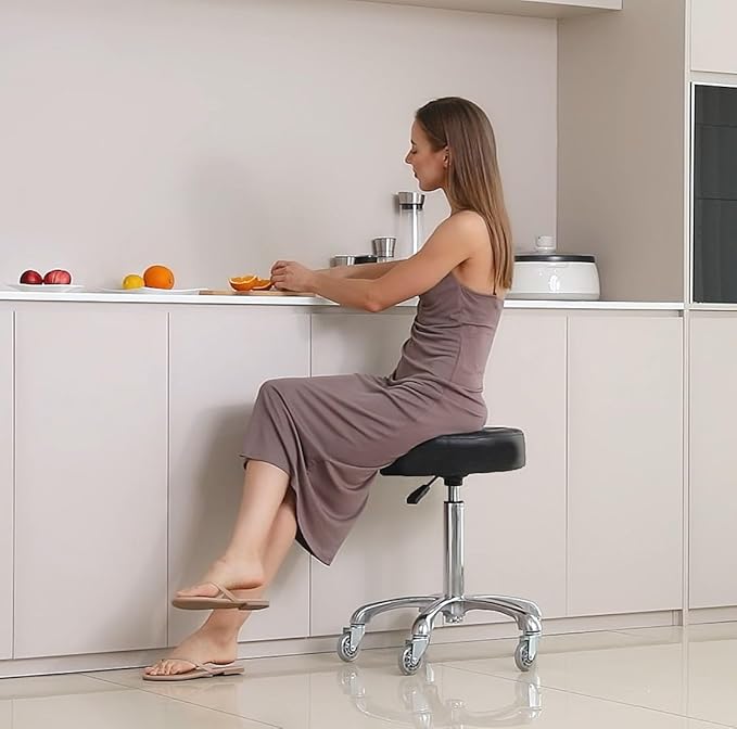 Kaleurrier Swivel Stool Chair Adjustable - Heavy Duty Barber Stool - Hydraulic Rolling Work Stools with Wheels for Hair Beauty Salon Spa Home Kitchen Counter Office Massage Dental Pedicure