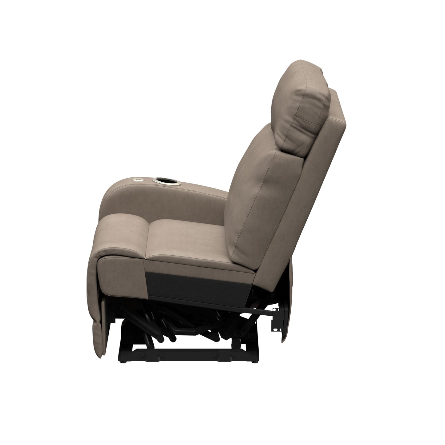THOMAS PAYNE Signature Seismic Series Driftwood RV Theater Seating Right Arm Recliner with Power Adjustable Lumbar, Headrest, Reclining, Heating, Massage, Integrated Cupholder Controls - 2024044196