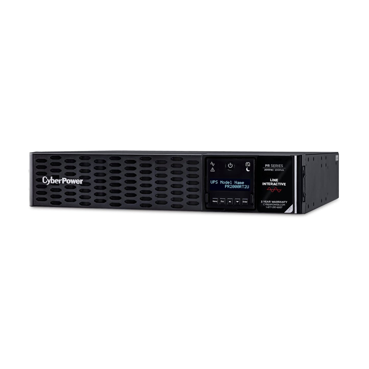 Cyberpower Pr2000Rt2Un Smart App Sinewave Ups System, 2000Va/2000W, 8 Outlets, 2U Rack/Tower, Rmcard205 Pre-Installed