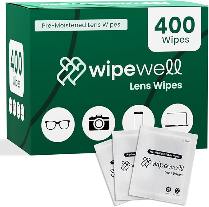 Pre Moistened Lens Wipes for Eyeglasses – Eyeglass Cleaning Wipes, Eye Glass Cleaner Wipe, Eye Glass Wipes Lens Cleaning, Lens Cleaner Wipes, Individual Packets (400 Count)
