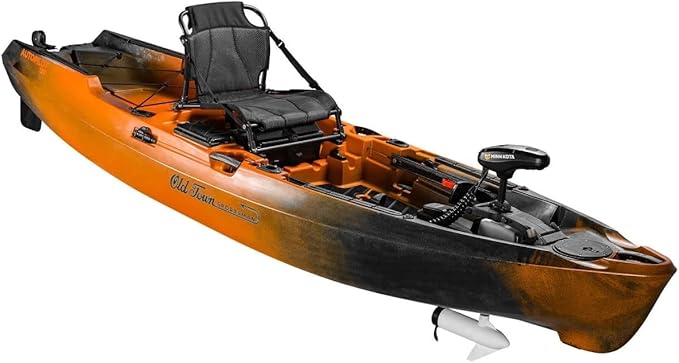 Old Town Sportsman AutoPilot 120 Solo Angler Sit-on-Top Motorized Fishing Kayak with Minn Kota Trolling Motor, 12ft