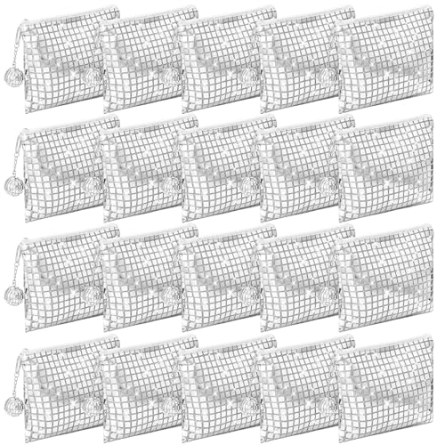 Locmeo 20 Pack Disco Makeup Bags Pop Star Party Favors Portable Glitter Sequin Mirror Cosmetic Organizer with Zipper, Suit...
