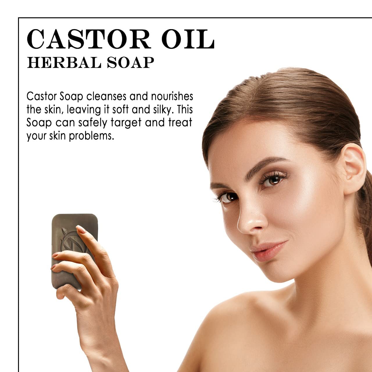 HERBOGANIC Castor Oil Herbal Soap | 3 Pack Natural Bar Soap for Face and Body | Nourishing and Rejuvenating | Infused with Casto