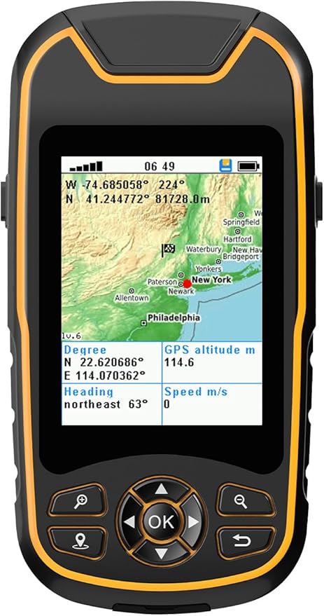 Handheld GPS for Hiking, Rugged and Waterproof Handheld GPS Navigator, 3.2" Sunlight Readable Screen, Compact Satellite Ha...