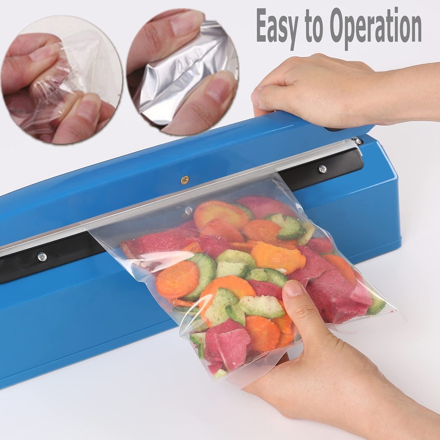 Yeler 8 Inch Impulse Heat Sealer, Manual Poly Machine for Plastic Bags PE PP Bags with Extra Replace Element Grip