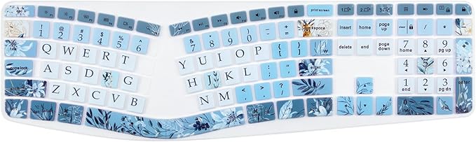 Sanfulin Silicone Keyboard Cover Skin for Logitech Ergo K860 Wireless Ergonomic Keyboard US Layout, Logitech K860 Accessor...