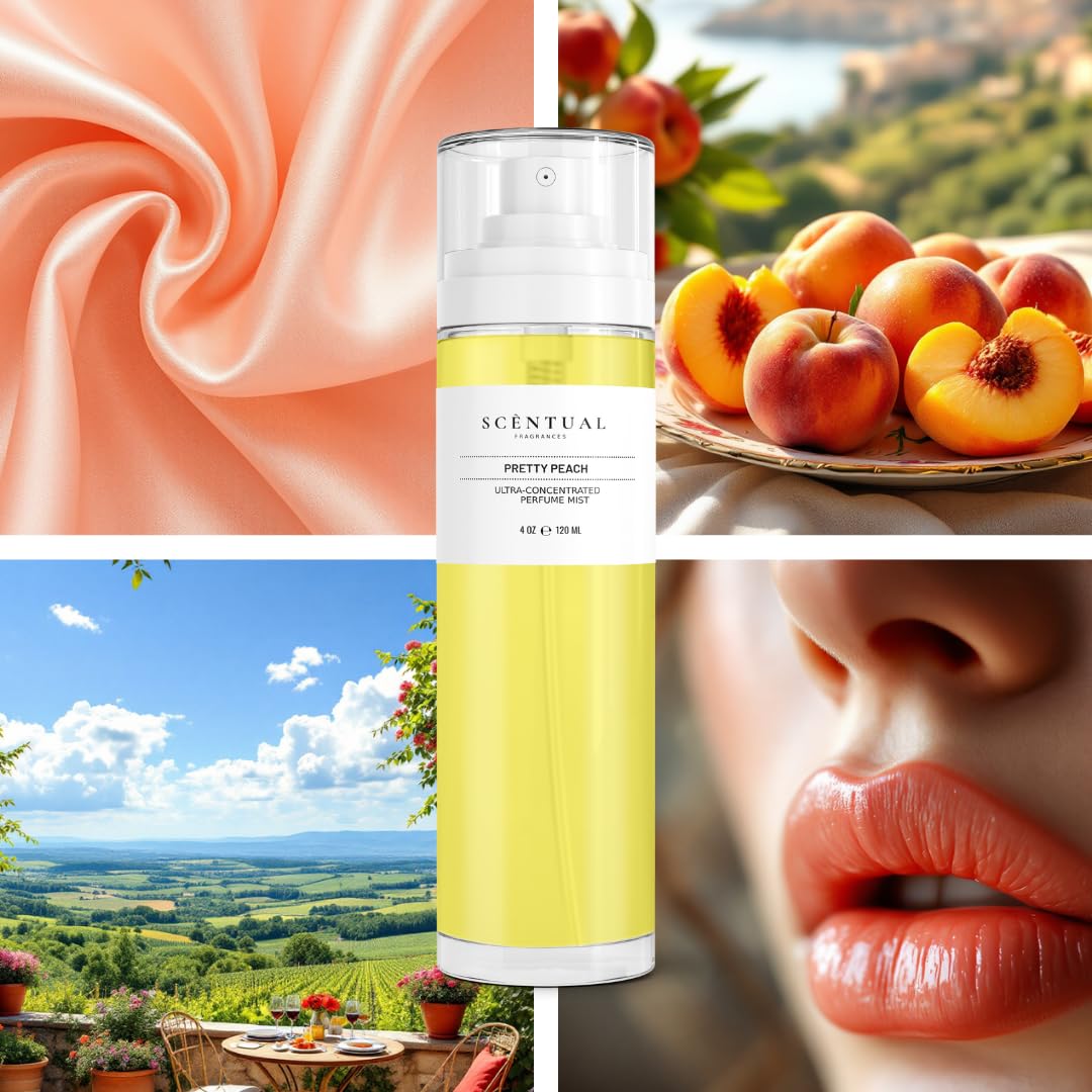 Scentual Fragrances, Luxury Perfume Oil, Ultra-Concentrated Women Roll-On Fragrance Oil, Long Lasting Rollerball Travel Mini Perfume, Vegan, Alcohol & Cruelty Free 10ml (Pretty Peach)