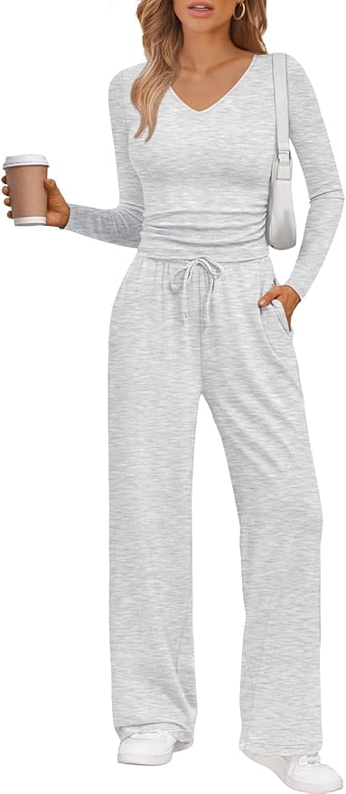 Trendy Queen 2 Piece Lounge Sets for Women Fall Outfits 2025 Fashion Two Piece Sweatsuits Business Casual Outfits Clothes