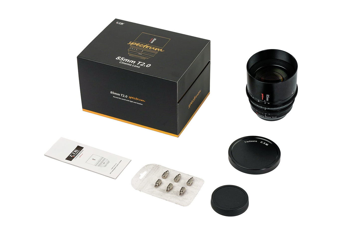 7artisans 85mm T2.0 Large Aperture Full Frame Cine Lens Compatible for Sony E-Mount, Manual Focus Low Distortion Cinema Lens Mirrorless Cameras for Sony A7 Series FX3 A7S3 A7M3 A7M4, Black