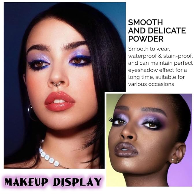 AMY'S DIARY Deep Light Purple Matte Shimmer Eye Shadow Palette Makeup,Eyeshadow Long Lasting Waterproof Cruelty-Free, 9 Blendable Shades in Smooth with Gorgeous Pearls for Girls (Purple palette)